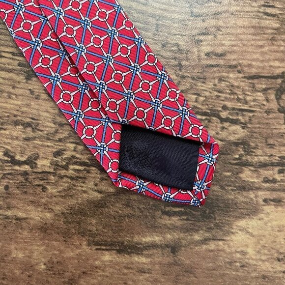 Brooks Brothers 346 Red Silk Necktie Vintage USA Made Horsebit Equestrian Tie - Picture 8 of 8